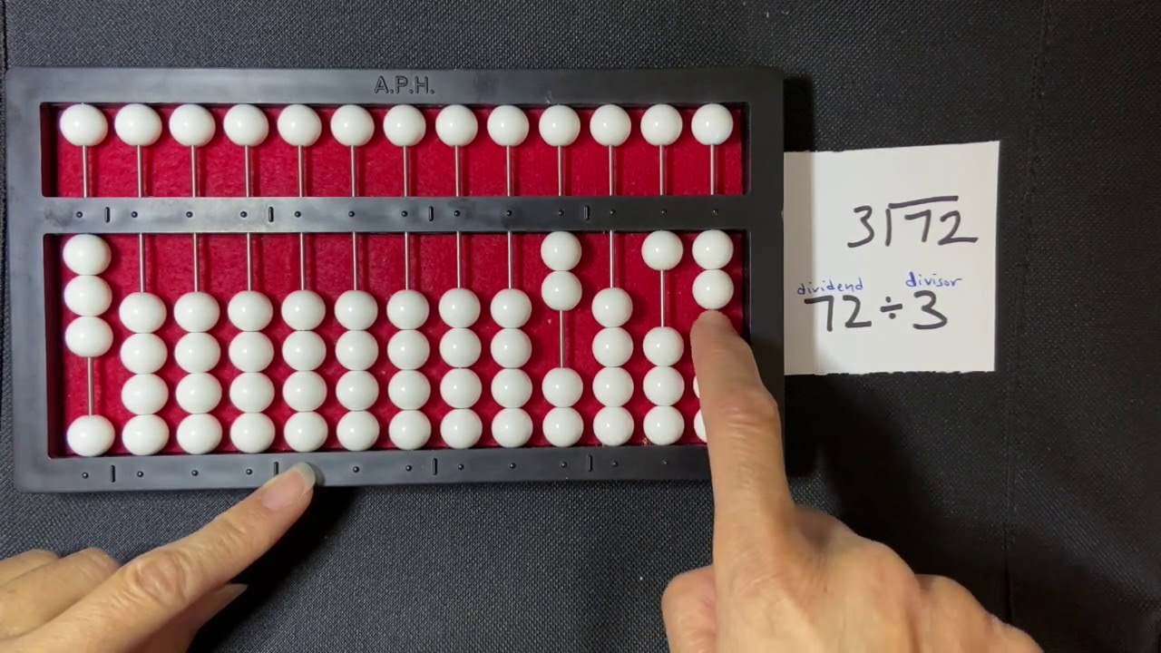 Cranmer Abacus Counting Method Division: double digit by single digit, no remainder