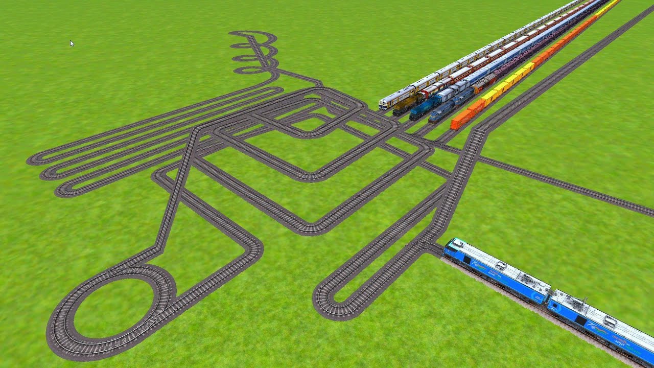 All Realistic Trains Crossing At Diamond Railroad Tracks Zig Zag Tracks Risky railroad track/#train 