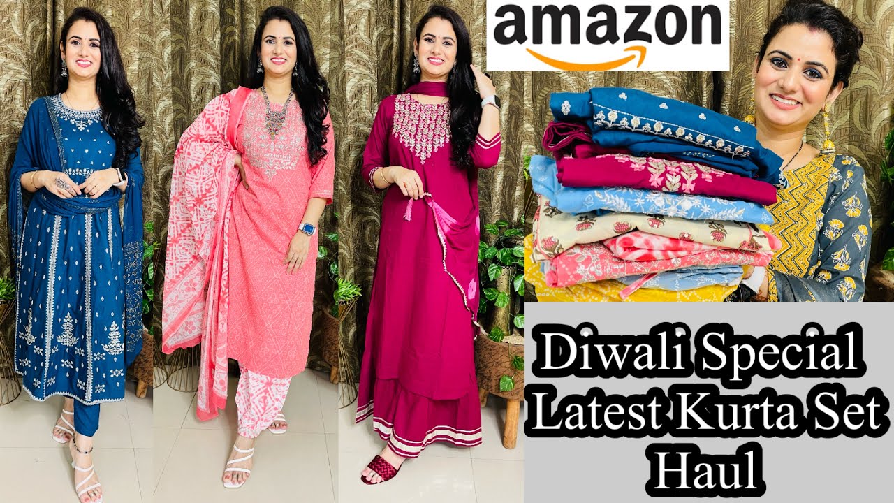 Diwali Special Festive Wear Amazon Kurta Set Haul👗Kurta Sharara Set/Anarkali Kurta Set Review