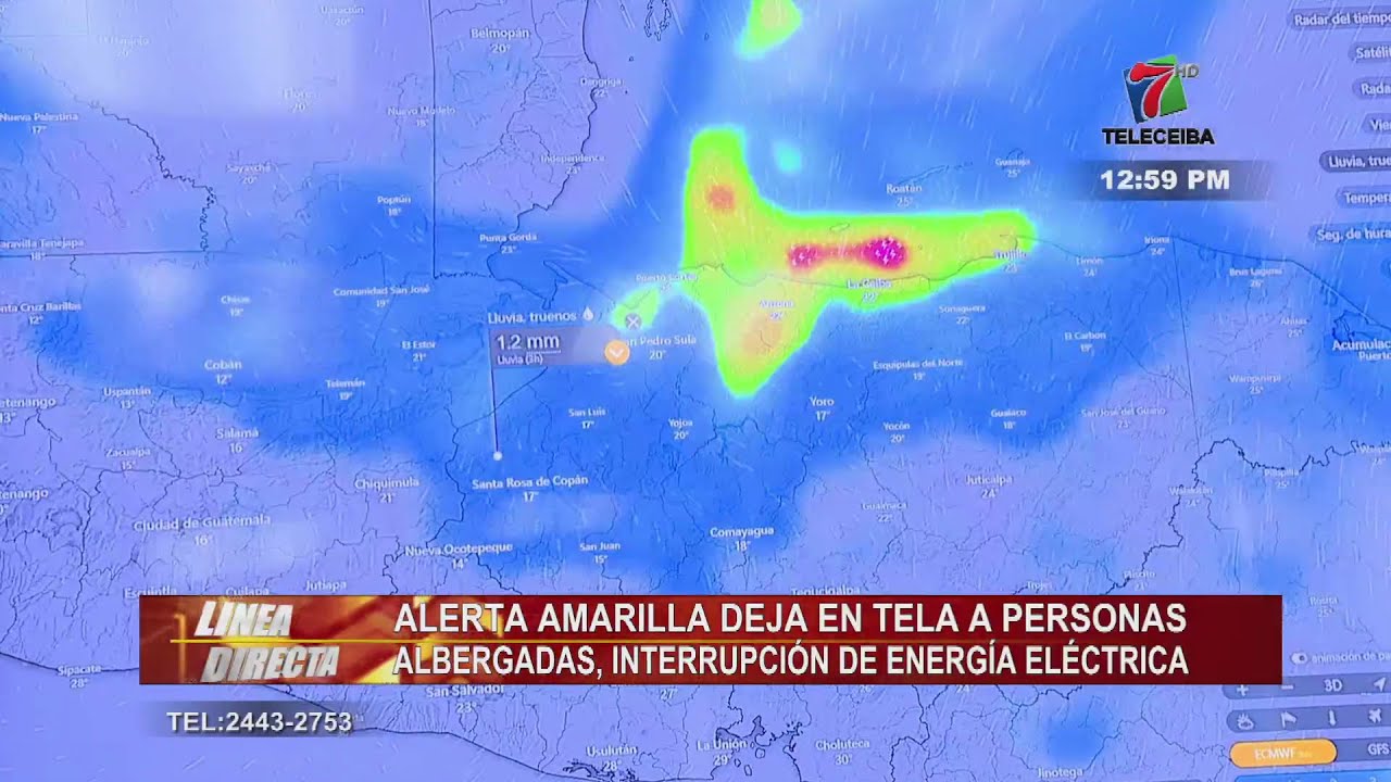 Alerta Amarilla deja en Tela, a personas albergadas, árboles caídos e interrupción de energía