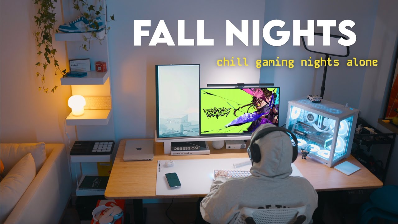 fall gaming vlog | cozy day at home, enjoying my time alone 🏮☁️