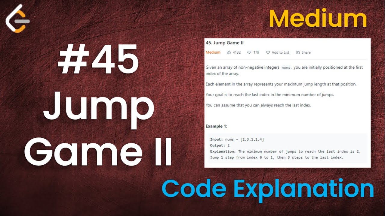 Jump Game II | Живое кодирование с пояснениями | Leetcode - 45