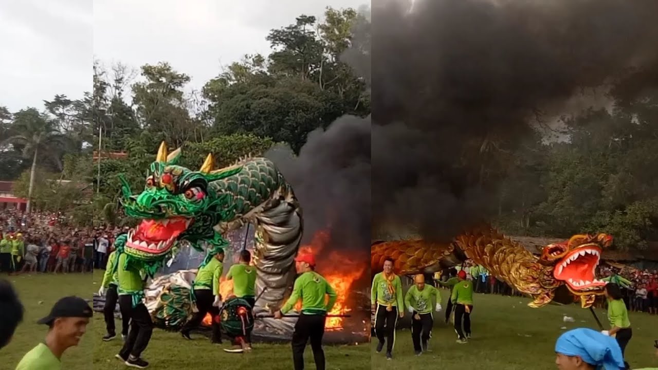 Sembilan Naga Raksasa di Bakar || Ritual Bakar Naga Akhiri Perayaan Cap Go Meh || Imlek Hari ke 15