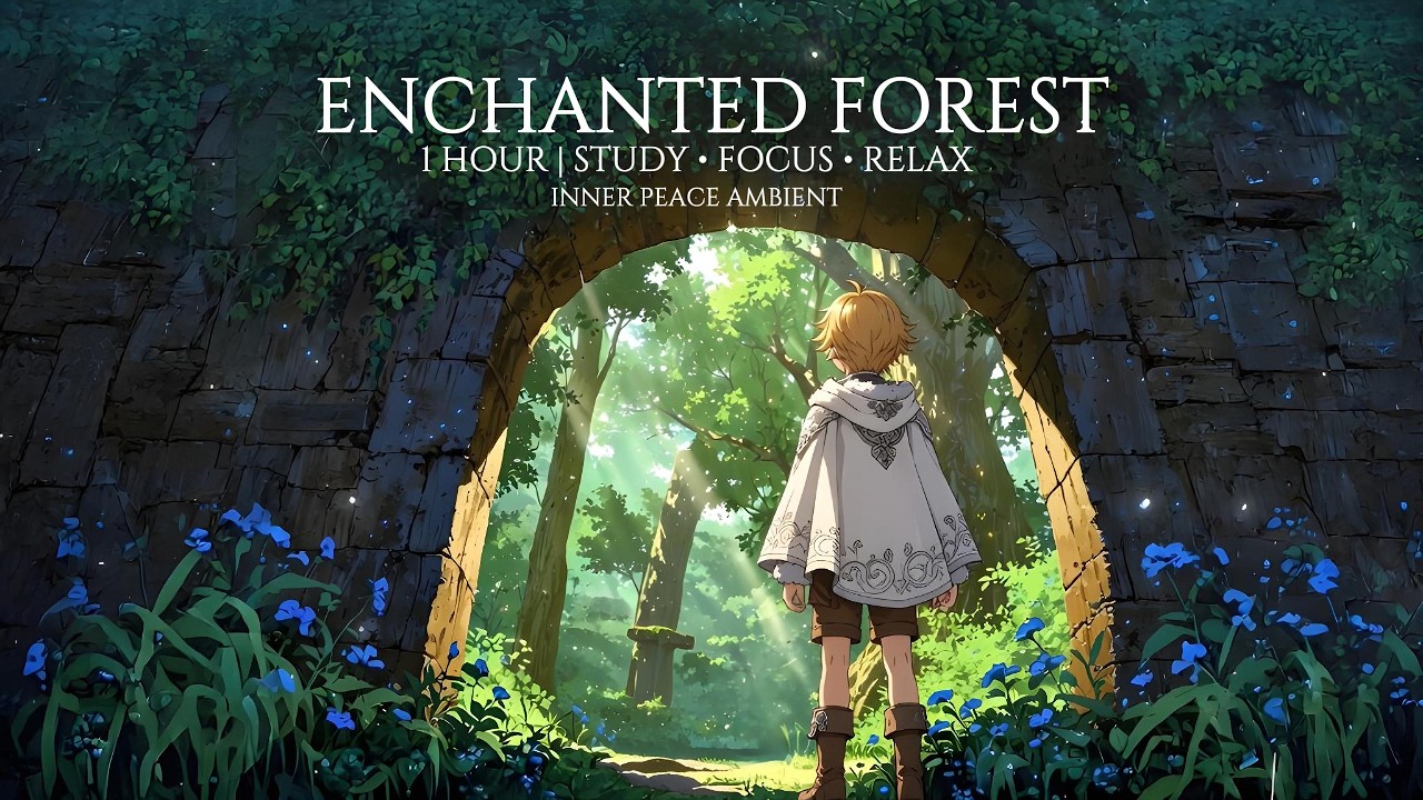 Enchanted Forest Ruins | 1 Hour Relaxing Harp, Flute, & Piano for Study, Sleep, & Focus