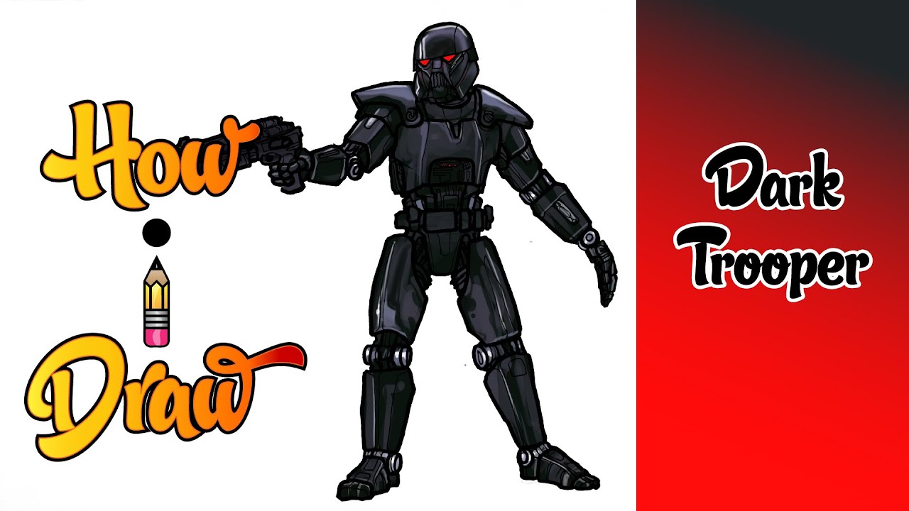 How I Draw a DARK TROOPER from STAR WARS * how to draw a dark trooper art lessons drawing tutorials