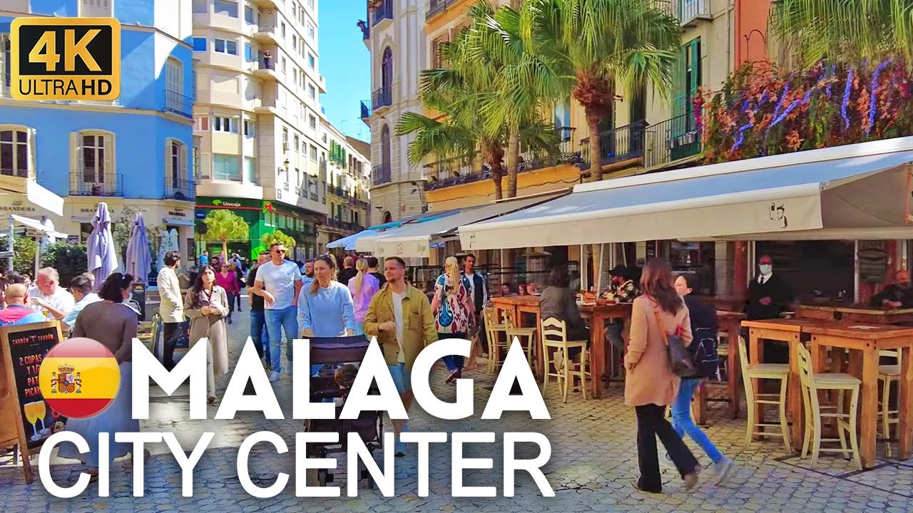 4K Walking Tour of Malaga City Center, Spain in March 2022