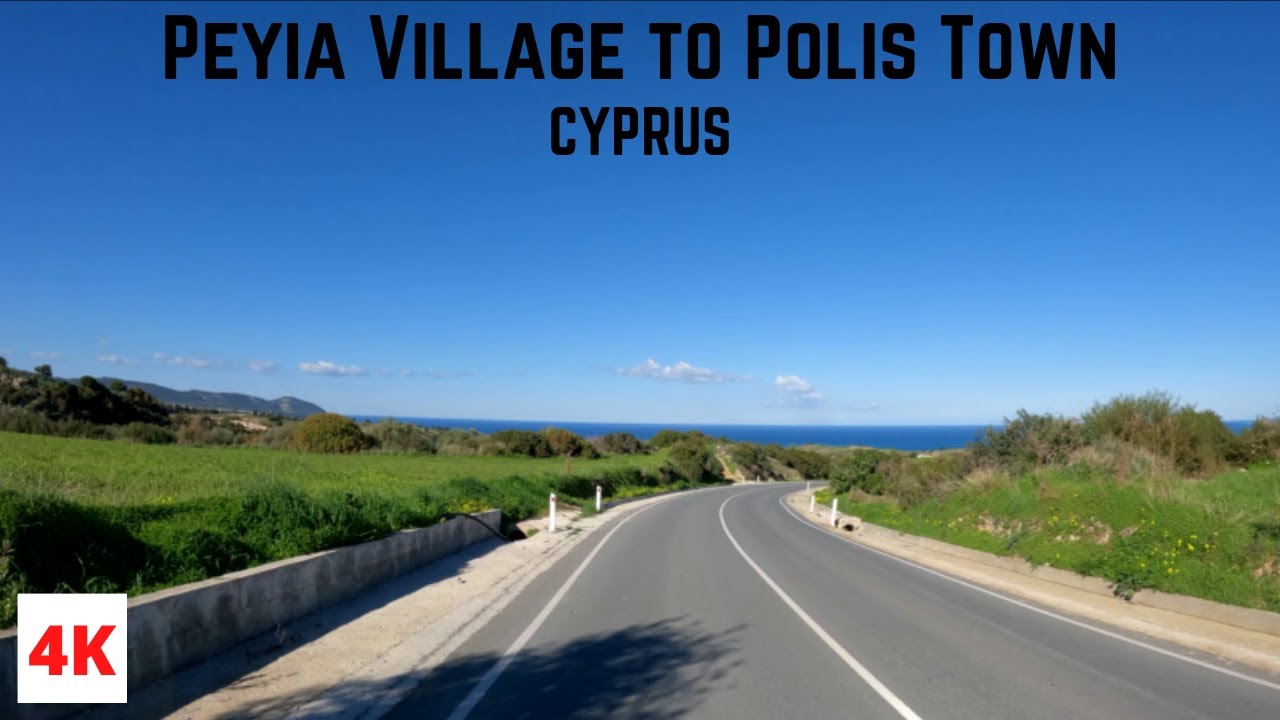 DRIVING from PEYIA *Pegeia* VILLAGE to POLIS TOWN in CYPRUS