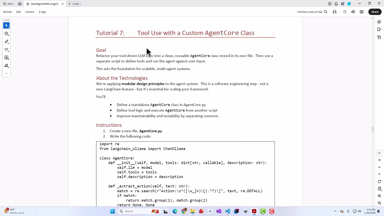 Lecture 7:  LangChain Part 2 - Agents and ReAct Tool Use