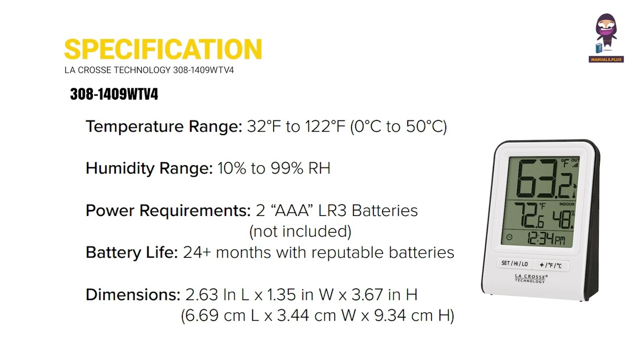 How to Set Up and Use the LA CROSSE TECHNOLOGY 308-1409WTv4 Wireless Thermometer