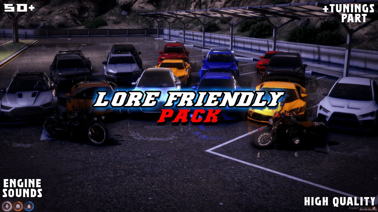 FiveM 50+ Lore Friendly Car Pack | Engine Sound | Tunings Part | High Quality