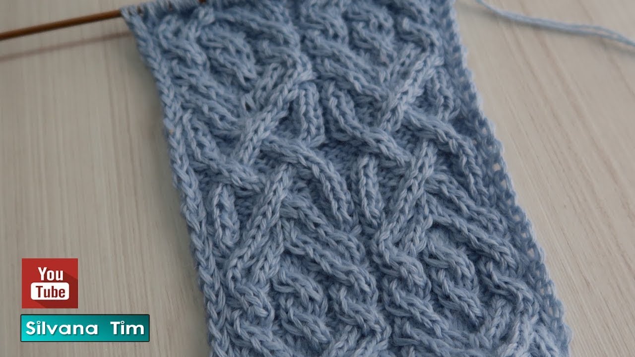 Aprender a tejer Punto Cables Celtas para chaleco. Tutoriales de tejido Puntos a dos agujas № 817