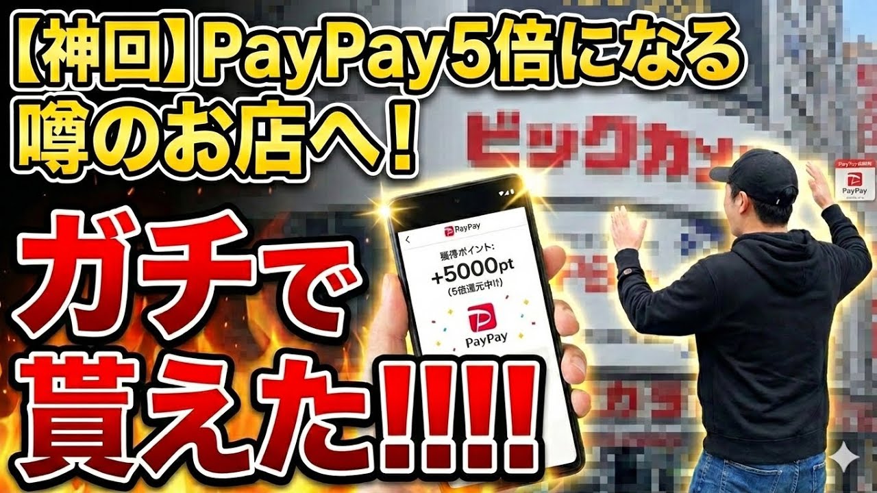 【衝撃】今、ビ●クカメラでPayPay5000円分貰える噂は本当なのか検証する１日