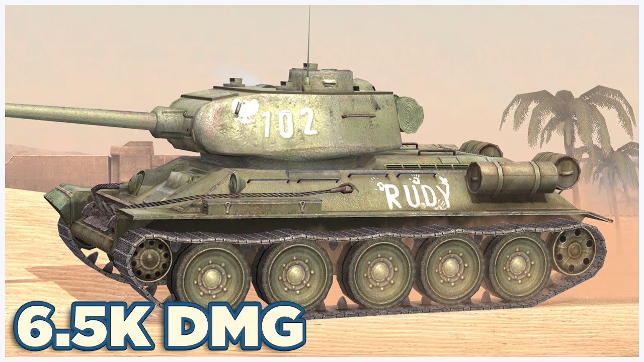 T-34-85 Rudy &bull; 6.5К УРОНА &bull; 6 ФРАГОВ &bull; WoT Blitz