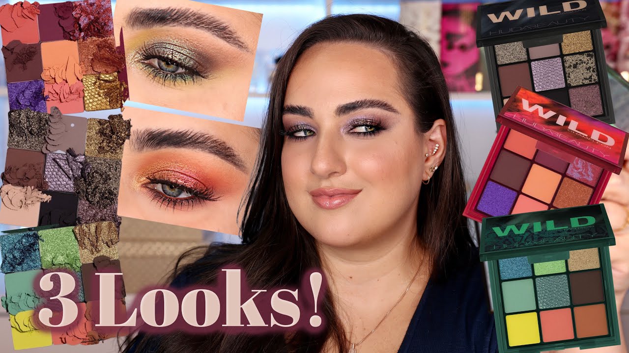 HUDA BEAUTY WILD OBSESSIONS PALETTES | JAGUAR, CHAMELEON & PYTHON LOOKS!
