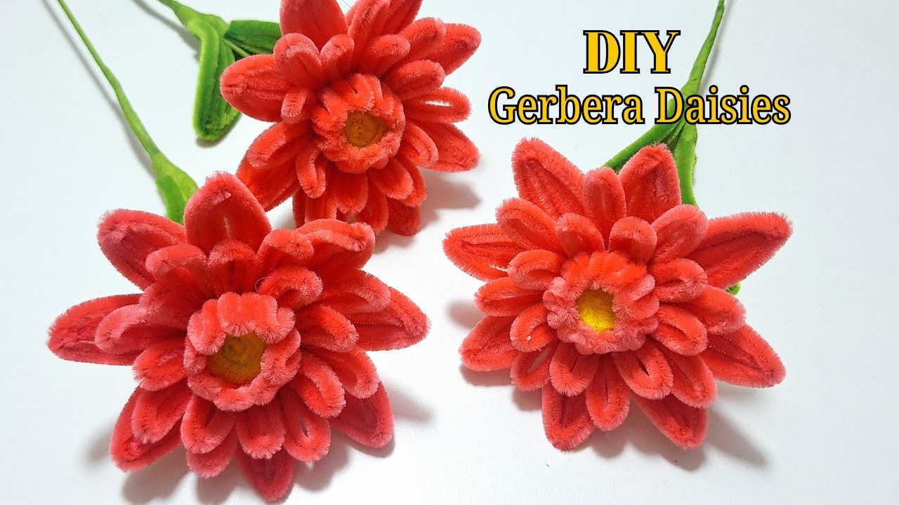 How to Make DIY Pipe Cleaner Gerbera Daisies
