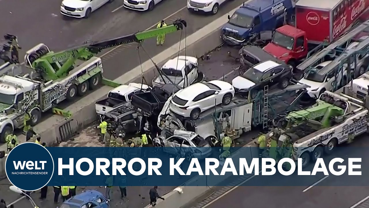 Massenkarambolage in den USA: 130 Autos rasen bei Blitzeis ineinander