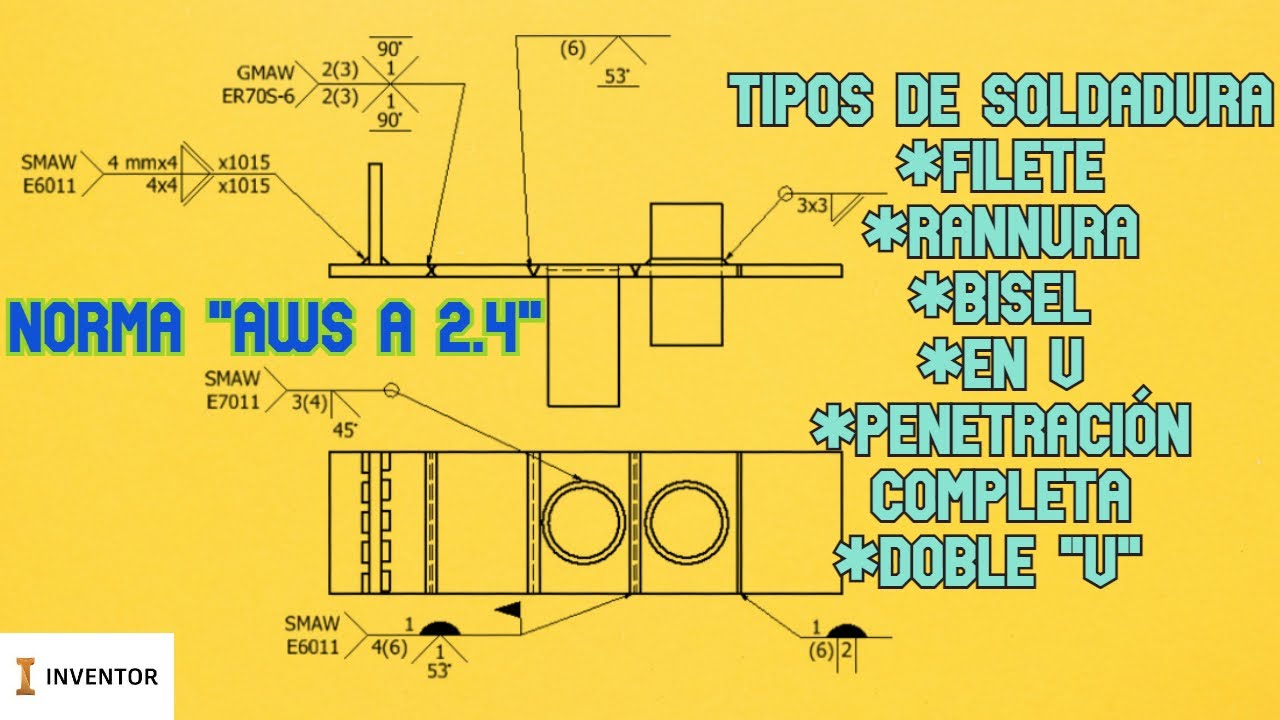 Tutorial de soldadura  en INVENTOR según norma AWS A2.4