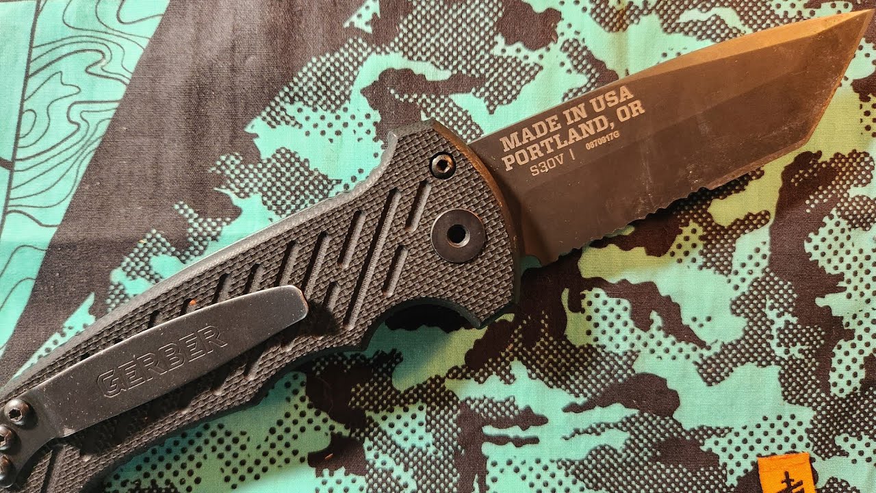 GERBER 06 AUTO FOLDING KNIFE TANTO