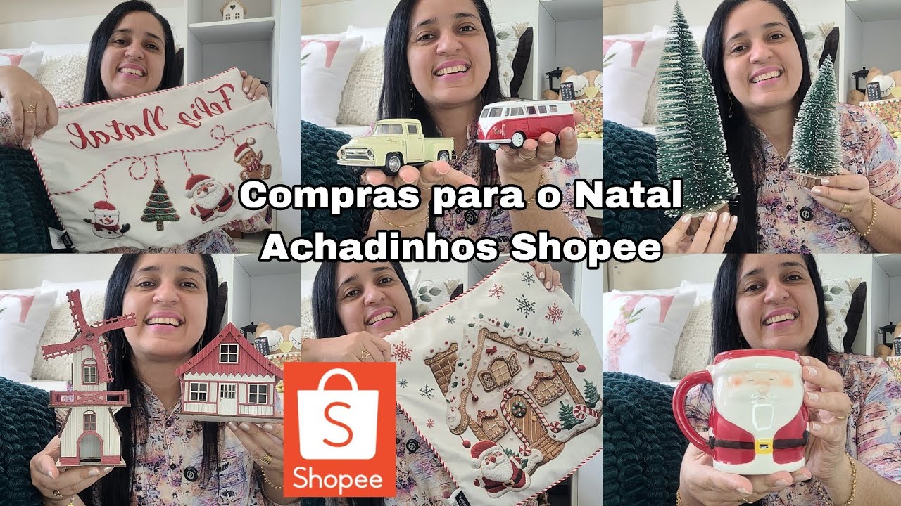 Compras de Natal 2025 na shopee! Decoração Vila de Natal Capas de almofada #achadinhos #shopee 