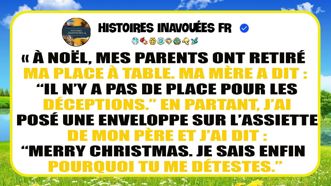 Mes Parents Ont Retiré Ma Chaise Au Dîner De Noël En Disant Qu’il N’y Avait Pas De Place, Alors...