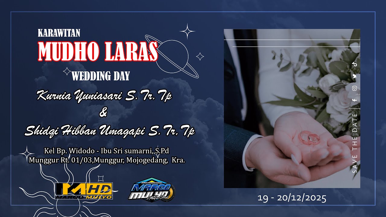 LIVE MUDHO LARAS/MIDODARENI PERNIKAHAN KURNIA & SHIDQI/MARGO MULYO AUDIO/MUNGGUR 19 DES 2025