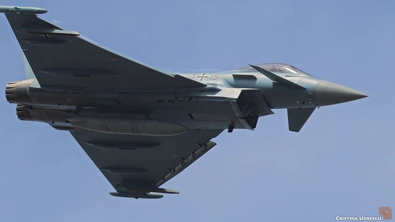BIAS 2024 Epic display of German Airforce Eurofighter Typhoon EF2000 - Afterburner and high G's
