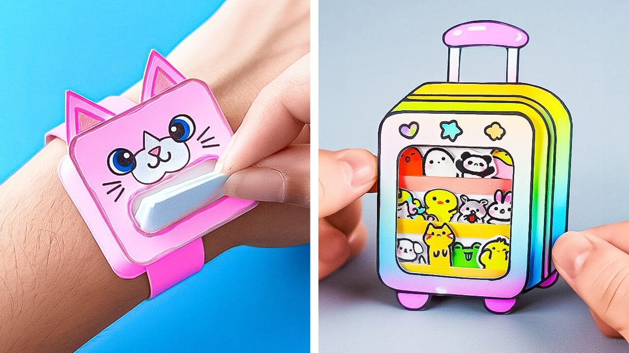 🎀 MINUTOS DE CRIATIVIDADE COM PAPEL ✨ Ideias Fofas para Escola e Casa 🎨