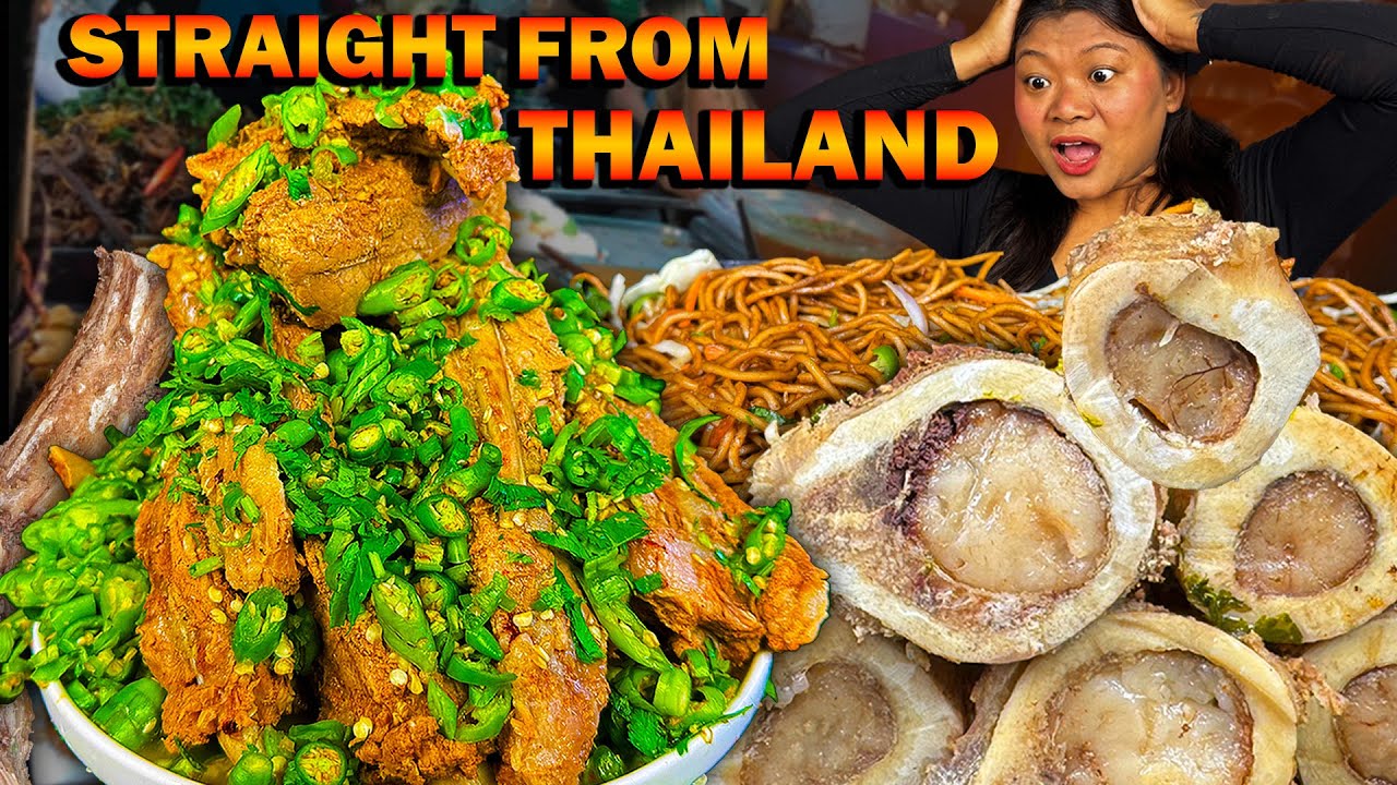 Thai Night Market Street Food🔥Deadly Spicy Laeng Saeb Challenge with Bone Marrow & Local Chowmein🥵