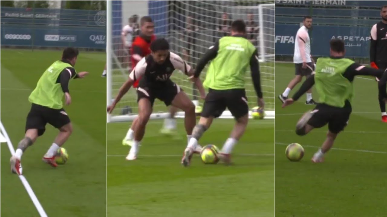 Lionel Messi Training Skills And Goals During PSG Training With Players