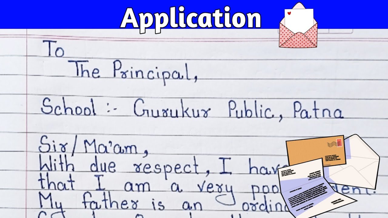 Application to the Principal for Fee Concession / फीस माफी हेतु प्रधानाचार्य को आवेदन पत्र 