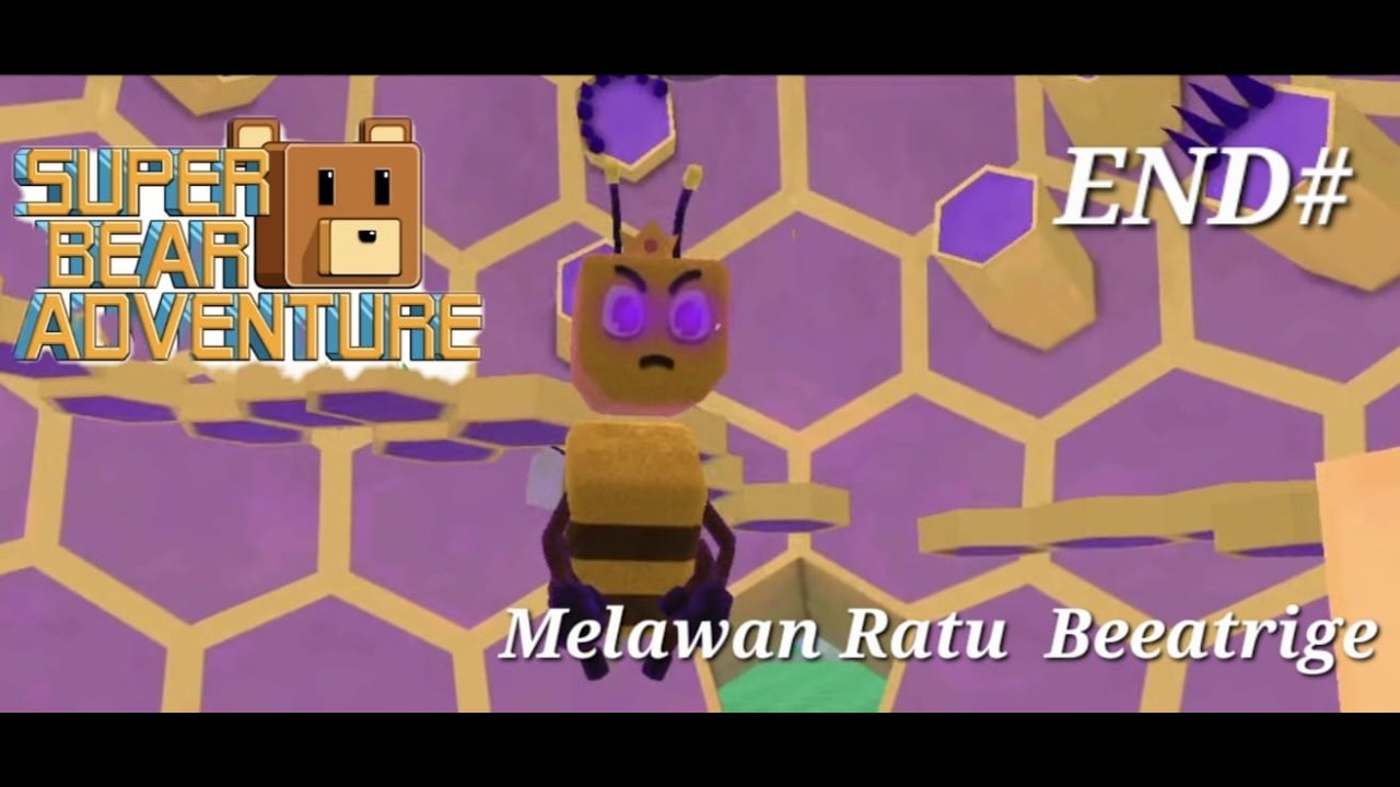 Melawan Atu Lebah di Game Super Bear Adventure..