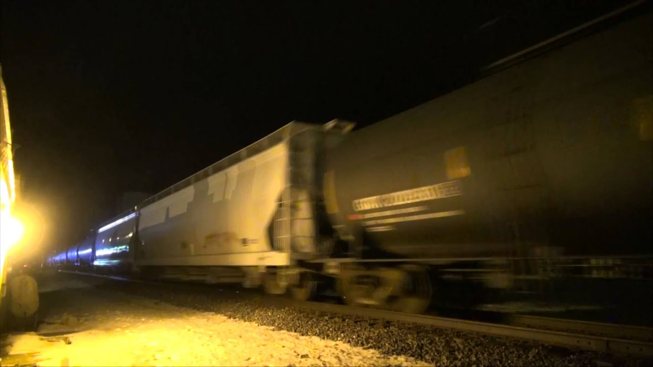 Trains at Night on the CN Chicago Sub