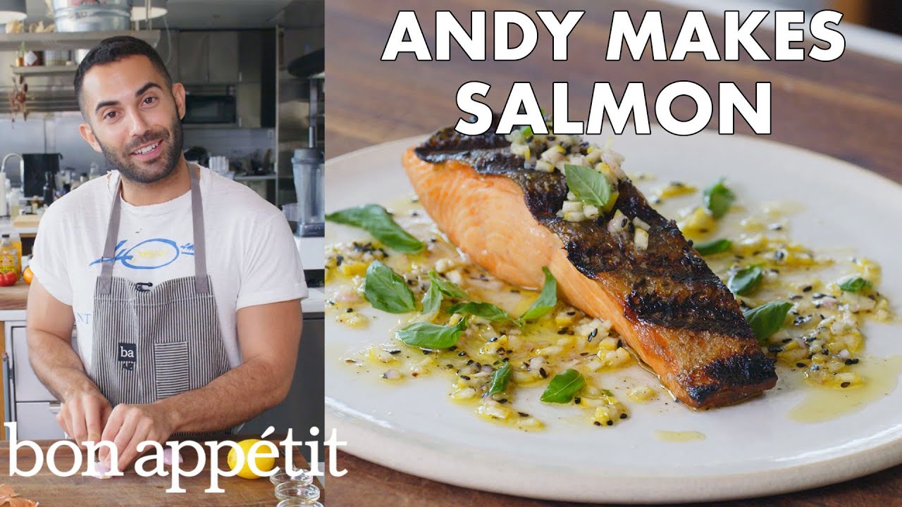 Andy Makes Grilled Salmon with Lemon Sauce | From the Test Kitchen | Bon Appétit