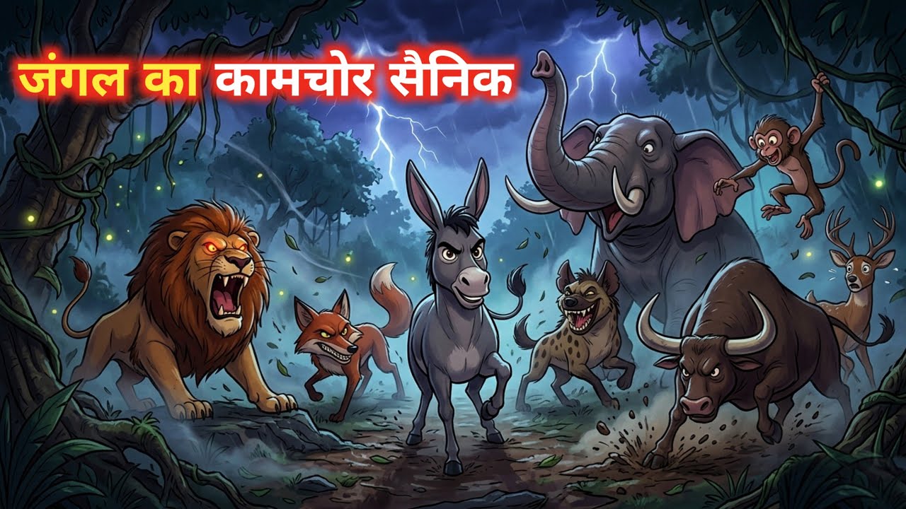 जंगल का कामचोर सैनिक | panchtantra ki kahani | animal | jangal ki kahaniyan 