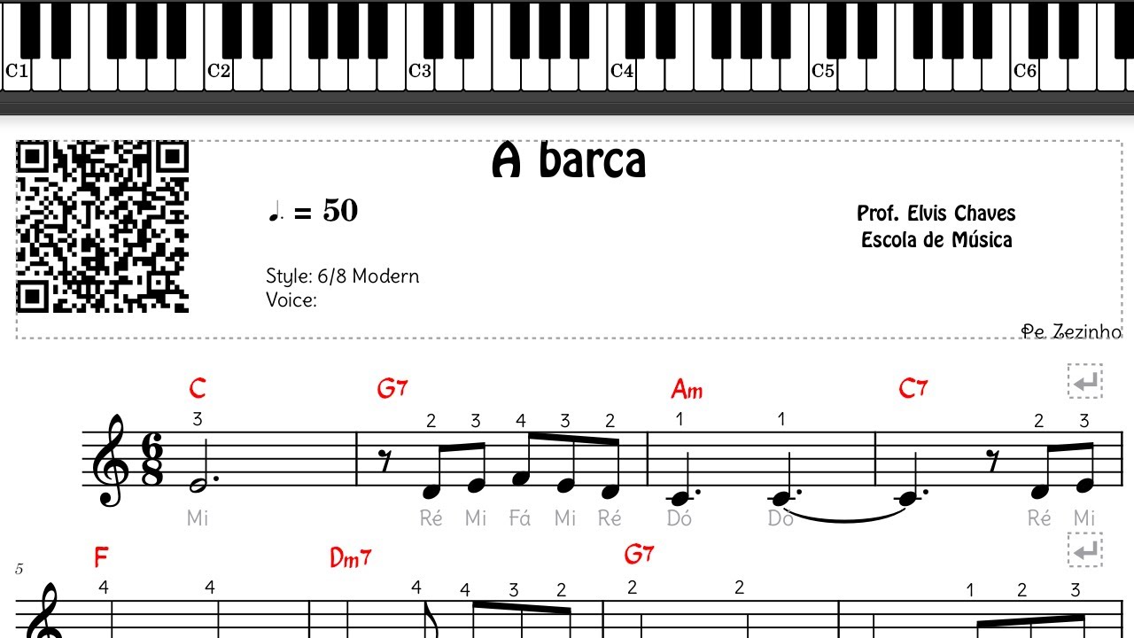 🎼 A barca - 60 - Pe. Zezinho - Tutorial Partitura Fácil 2