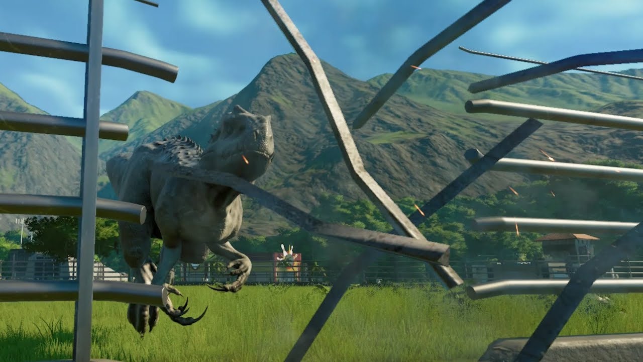 2 Indominus Rex VS 2 T-Rex Breakout - Jurassic World Evolution