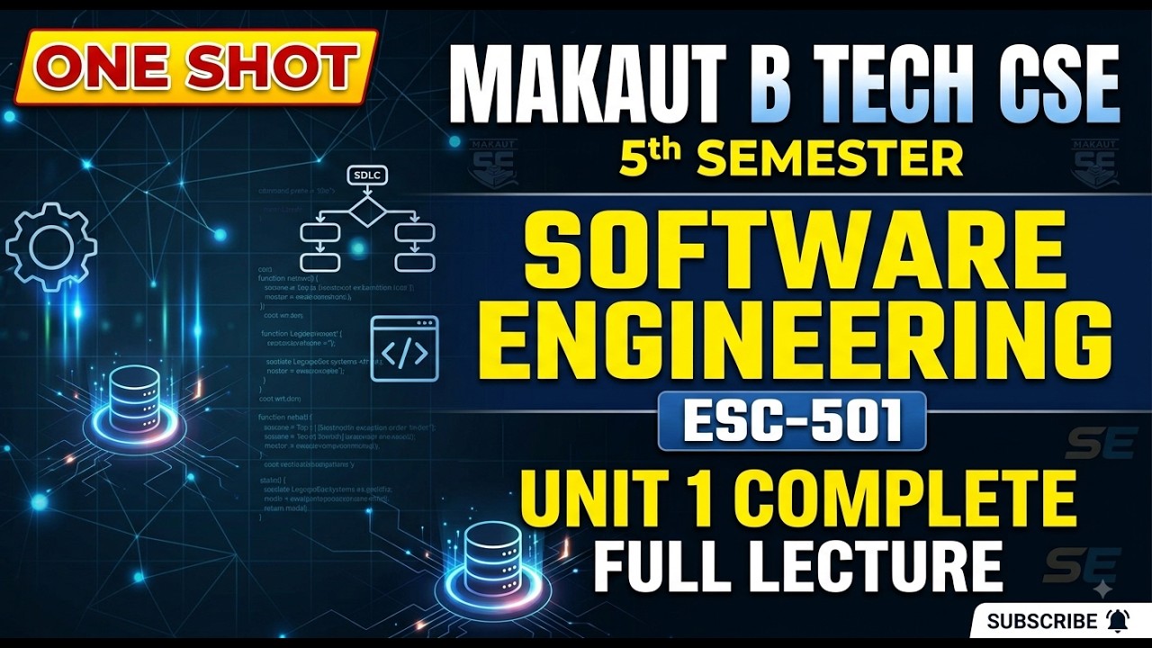 MAKAUT B Tech CSE 5th Semester Software Engineering ESC 501 Unit 1 One Shot