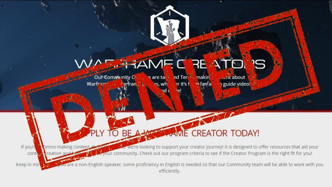 Warframe: [DE]nied from Creator Program. Now what?