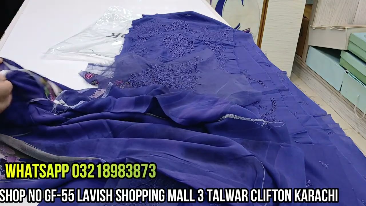 Noor By SAADIA ASAD Luxury Eid Hand Work Schiffili Laserkari Available at Sharif Collection