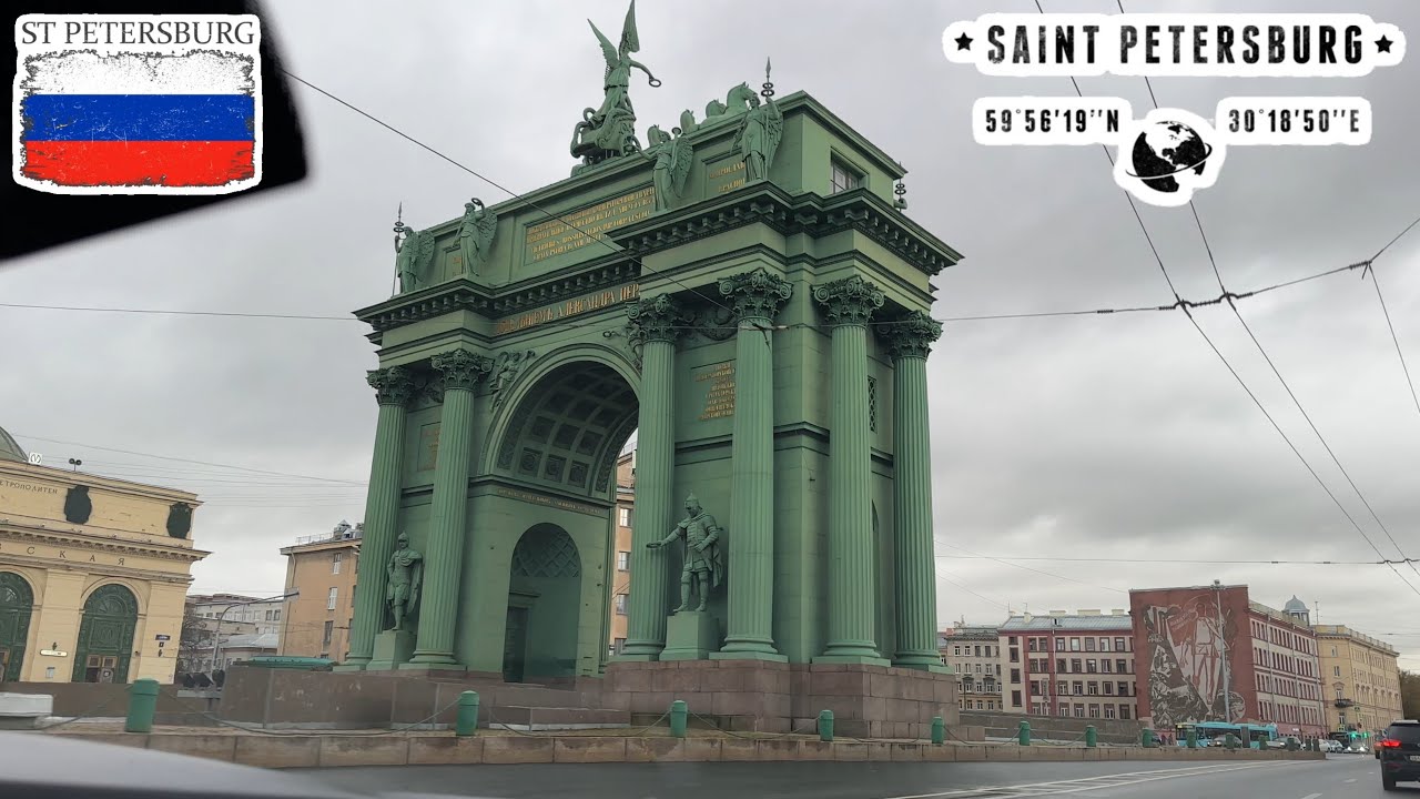 The Grand Peterhof Palace: 4K UHD Scenic Drive from Nevsky Prospekt