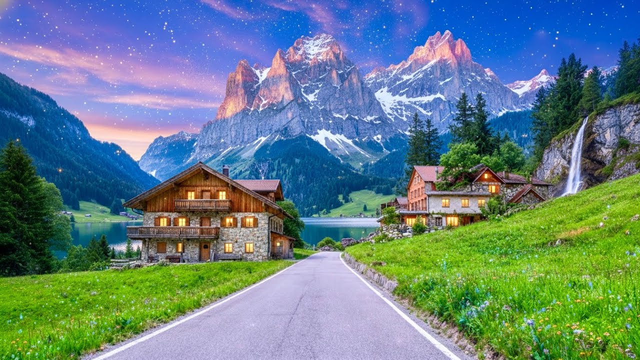 Top Swiss Hidden Gems in the Alps + Relaxing Music , 4K , part 2 