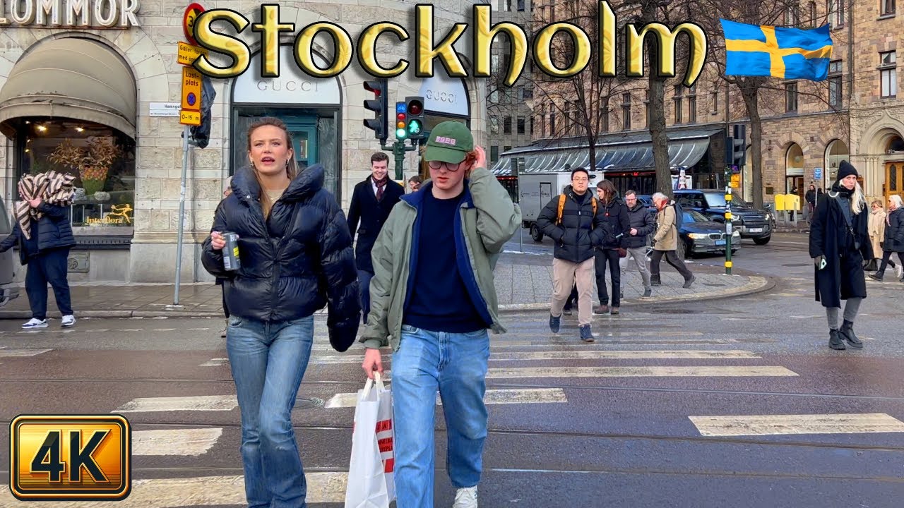 Sweden: Winter Walk Through the Heart of Stockholm (4K)