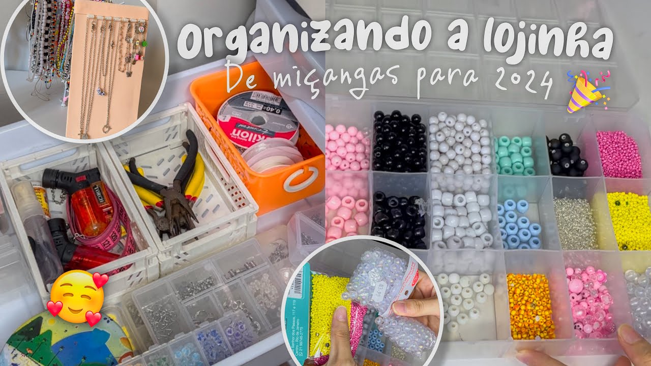 Organizando meu cantinho de miçangas para 2024! Repondo materiais e novidades ✨🥳