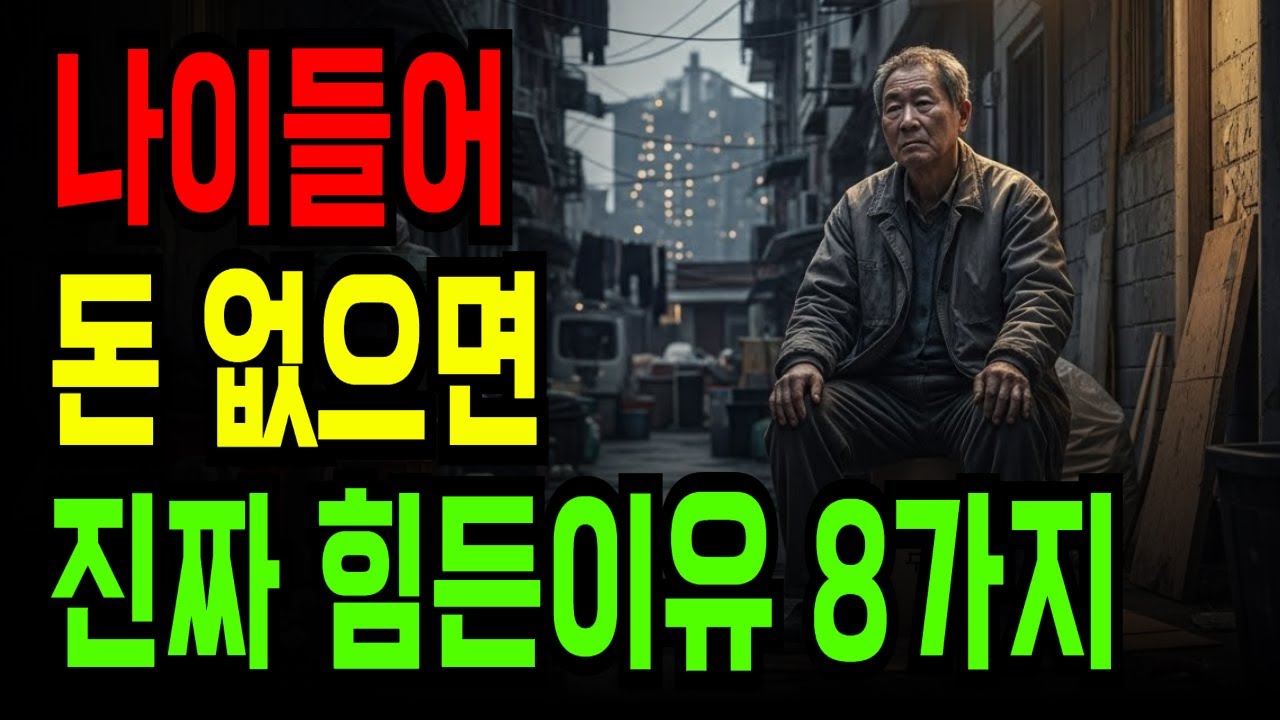 나이들어 돈 없으면 힘든 진짜 이유 8가지