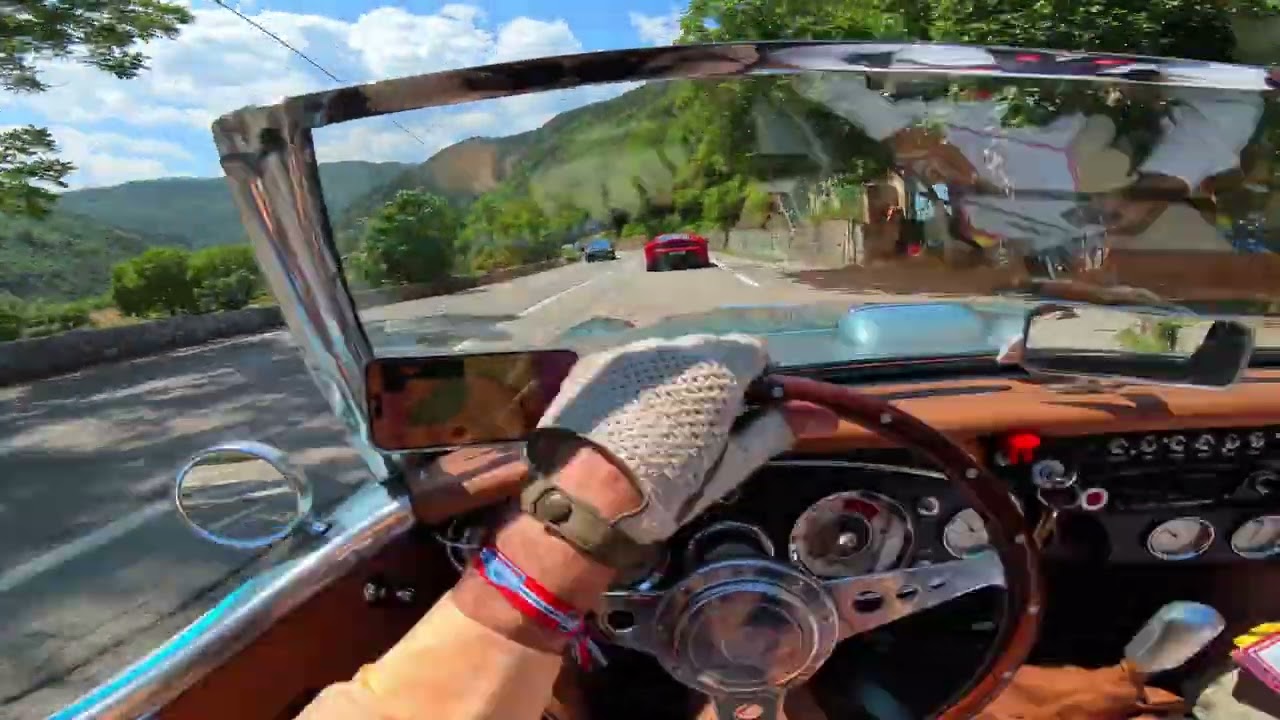 Coupe des Alps 2025 - D2202 - Gorges de Daluis, Austin-Healey 3000, Following Ferrari 430 Scuderia