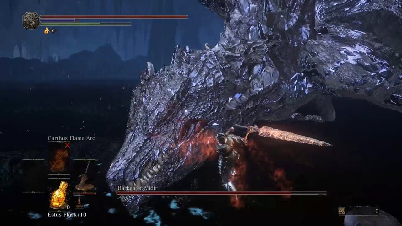 Darkeater Midir boss fight - Lorian's Greatsword - First DS3 run