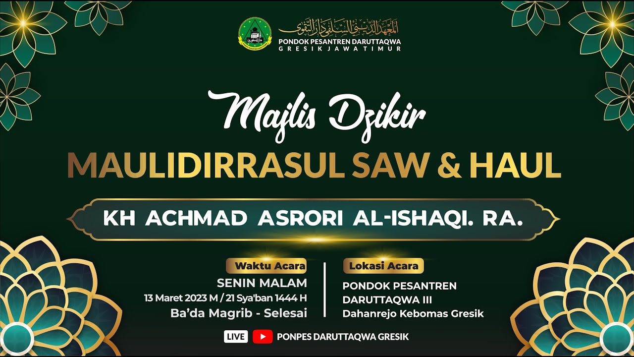 🔴[ LIVE ] MAJLIS DZIKIR MAULIDIRRASUL SAW & HAUL ROMO KH. ACHMAD ASRORI AL-ISHAQI RA. 2023