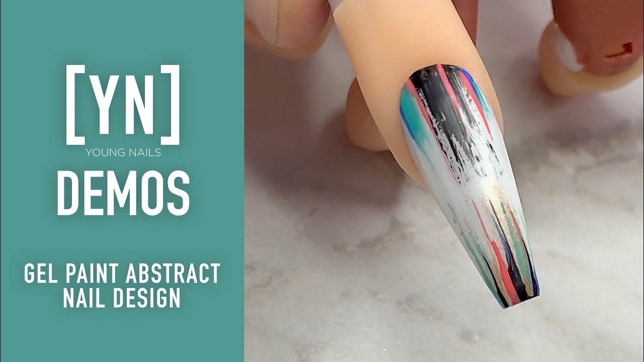 Young Nails Nail Demo - Gel Paint Abstract Nail Design - Acrylic/Gel Paint Nails