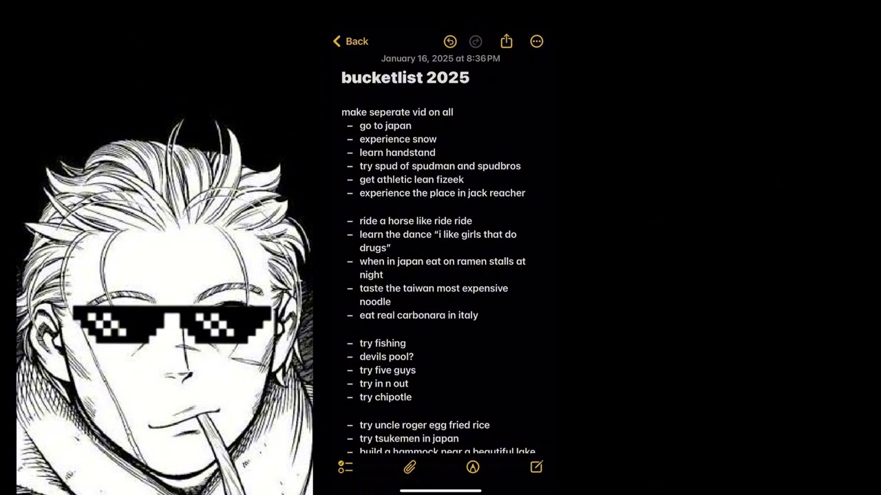 Bucketlist: 2025