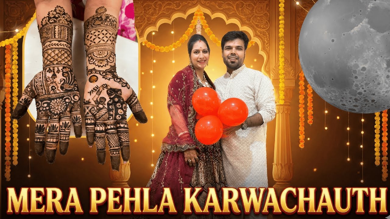 My First Karwachauth Vlog! 💍 Getting Ready, Sarki & Breaking the Fast 🌙